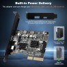 PCIe vers USB C 3.2 Gen 2 Carte d'extension PCI-E 10Gbit/s avec USB-C + Type A + Connecteur Interne 19 Broches + Type E A-Key Ad