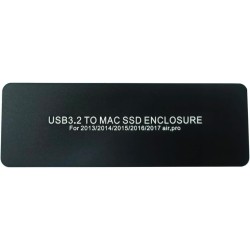 USB C 3.2 Boîtier SSD 12+16 pin pour MacBook Air/Pro Mid 2013-2017, Externe Lecteur de Disque SSD A1466 A1465 A1502 A1398, Mac S