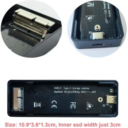 USB C 3.2 Boîtier SSD 12+16 pin pour MacBook Air/Pro Mid 2013-2017, Externe Lecteur de Disque SSD A1466 A1465 A1502 A1398, Mac S