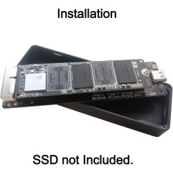 USB C 3.2 Boîtier SSD 12+16 pin pour MacBook Air/Pro Mid 2013-2017, Externe Lecteur de Disque SSD A1466 A1465 A1502 A1398, Mac S