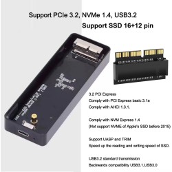 USB C 3.2 Boîtier SSD 12+16 pin pour MacBook Air/Pro Mid 2013-2017, Externe Lecteur de Disque SSD A1466 A1465 A1502 A1398, Mac S