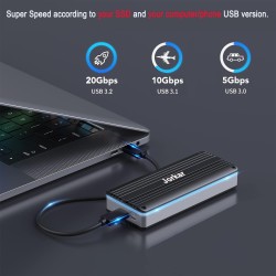 USB C 3.2 Boîtier 12+16 pin SSD, Lecteur Disque SSD Externe pour MacBook Air/Pro 2013-2017, Portable Enclosure Mac A1466 A1465 A