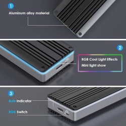 USB C 3.2 Boîtier 12+16 pin SSD, Lecteur Disque SSD Externe pour MacBook Air/Pro 2013-2017, Portable Enclosure Mac A1466 A1465 A