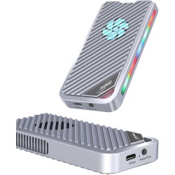 Externe Boîtier SSD M.2 NVMe 40Gbps Lecteur Disque SSD avec Ventilateur, Compatible avec Thunderbolt 4/3, USB4/3.1/3.0, Boîtier 
