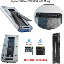Externe Boîtier SSD M.2 NVMe 40Gbps Lecteur Disque SSD avec Ventilateur, Compatible avec Thunderbolt 4/3, USB4/3.1/3.0, Boîtier 