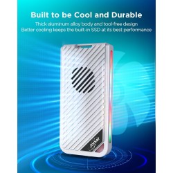 Externe Boîtier SSD M.2 NVMe 40Gbps Lecteur Disque SSD avec Ventilateur, Compatible avec Thunderbolt 4/3, USB4/3.1/3.0, Boîtier 