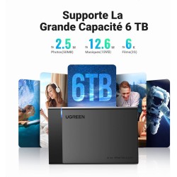 Uvert usb 3.0 boîtier externe pour disque dur 2,5 pouces sata iii ii i hdd ssd avec 5gbps uasp supporte windows mac os linux, câ