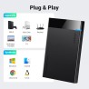 Uvert usb 3.0 boîtier externe pour disque dur 2,5 pouces sata iii ii i hdd ssd avec 5gbps uasp supporte windows mac os linux, câ