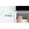 D-Link DSP-111 Boîtier SSD M.2 NVMe/NGFF USB-C, 10Gbps USB 3.2 Gen 2, Installation sans Outil, clé M/B+M, Prend en Charge 2230/2