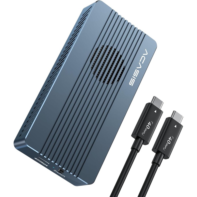 ACASIS 40Gbps Boîtier M.2 NVMe PCIe SSD,Nvme enclosure Ventilateur de Refroidissement intégré, USB Adaptateur Disque Dur Externe