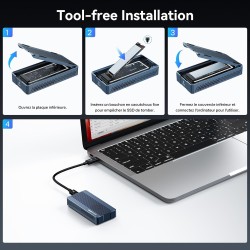 ACASIS 40Gbps Boîtier M.2 NVMe PCIe SSD,Nvme enclosure Ventilateur de Refroidissement intégré, USB Adaptateur Disque Dur Externe