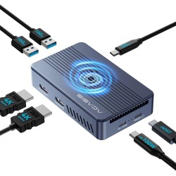 ACASIS Boîtier pour SSD M.2 NVMe ACASIS à 40 Gbps, USB C Docking Station pour M.2 NVMe en Aluminium avec Double Moniteur, Compat