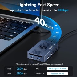 ACASIS Boîtier pour SSD M.2 NVMe ACASIS à 40 Gbps, USB C Docking Station pour M.2 NVMe en Aluminium avec Double Moniteur, Compat