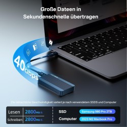 ACASIS 40Gbps boitier ssd nvme,Aluminium M.2 NVMe SSD USB-C Station d'accueil,pour NVMe PCIe 2230,2242,2260,2280M-Key(B+M Key), 