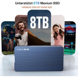 ACASIS 40Gbps boitier ssd nvme,Aluminium M.2 NVMe SSD USB-C Station d'accueil,pour NVMe PCIe 2230,2242,2260,2280M-Key(B+M Key), 