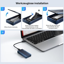 ACASIS 40Gbps boitier ssd nvme,Aluminium M.2 NVMe SSD USB-C Station d'accueil,pour NVMe PCIe 2230,2242,2260,2280M-Key(B+M Key), 