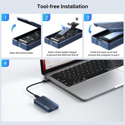 ACASIS 40Gbps boitier ssd nvme,Aluminium M.2 NVMe SSD USB-C Station d'accueil,pour NVMe PCIe 2230,2242,2260,2280M-Key(B+M Key), 