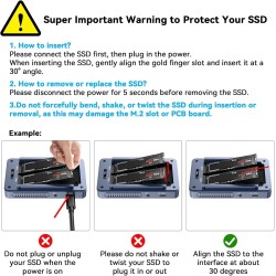 ACASIS 40Gbps M.2 NVMe SSD Enclosure, Cooling Fan, Compatible USB 4.0, Support SSD B+M M-Key, Dual-Bay Enclosure Dual Monitor Su