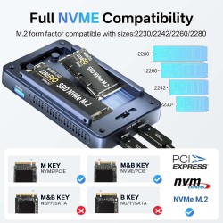 ACASIS 40Gbps M.2 NVMe SSD Enclosure, Cooling Fan, Compatible USB 4.0, Support SSD B+M M-Key, Dual-Bay Enclosure Dual Monitor Su