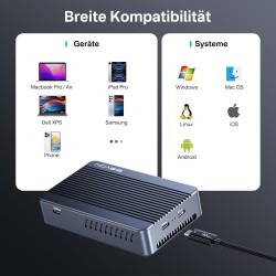 ACASIS USB C Docking Station avec 40Gbps M.2 NVMe SSD Enclosure, USB Hub avec 2*USBA 3.2, 1*DP1.4, 1*HDMI , 1*USB C 10Gbps, Cool