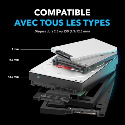 SABRENT Adaptateur Disque Dur – Adaptateur SSD 2.5 vers 3.5 pour Baie 3,5", Rack Disque Dur de Montage pour SSD 2,5 Pouces SATA 