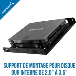 SABRENT Cadre de Montage pour Les Disques Durs 2,5 pouces SSD sur Adaptateur 3,5", Caddie kit de montage 3.5" pour hdd disque du