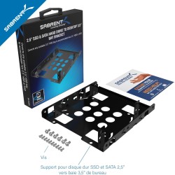 SABRENT Cadre de Montage pour Les Disques Durs 2,5 pouces SSD sur Adaptateur 3,5", Caddie kit de montage 3.5" pour hdd disque du