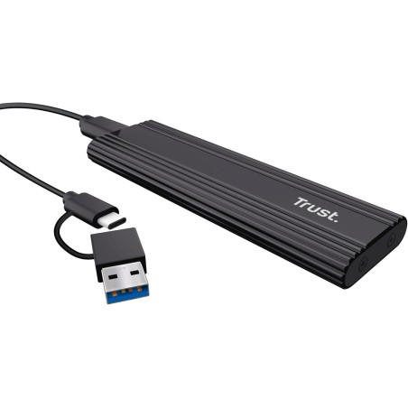 Trust Boîtier SSD M2 NVMe USB-C 10Gbps, Adaptateur pour Disque SSD Externe 4 to, Supporte 2230 2242 2260 2280 FAT32/NTFS/EXT4/ex