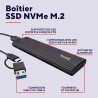 Trust Boîtier SSD M2 NVMe USB-C 10Gbps, Adaptateur pour Disque SSD Externe 4 to, Supporte 2230 2242 2260 2280 FAT32/NTFS/EXT4/ex