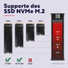 Trust Boîtier SSD M2 NVMe USB-C 10Gbps, Adaptateur pour Disque SSD Externe 4 to, Supporte 2230 2242 2260 2280 FAT32/NTFS/EXT4/ex