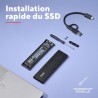 Trust Boîtier SSD M2 NVMe USB-C 10Gbps, Adaptateur pour Disque SSD Externe 4 to, Supporte 2230 2242 2260 2280 FAT32/NTFS/EXT4/ex