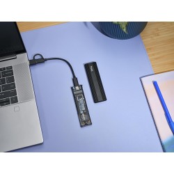 Trust Boîtier SSD M2 NVMe USB-C 10Gbps, Adaptateur pour Disque SSD Externe 4 to, Supporte 2230 2242 2260 2280 FAT32/NTFS/EXT4/ex