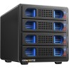Boîtier de Disque Dur, 10Gbps Aluminium Boîtier HDD 4 Bay avec Ventilateur, HDD/SSD SATA 2,5/3,5 avec USB A/C 3.2, Prise en Char