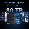 Boîtier de Disque Dur, 10Gbps Aluminium Boîtier HDD 4 Bay avec Ventilateur, HDD/SSD SATA 2,5/3,5 avec USB A/C 3.2, Prise en Char