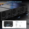 Boîtier de Disque Dur, USB3.2 10Gbps Boîtier 2 Baie Aluminium avec Ventilateur pour Disque Dur SSD SATA 2,5/3,5, Prise en Charge