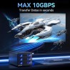 Boîtier Disque Dur, 10Gbps Boîtier HDD 3 Baies Aluminium avec Ventilateur pour 2,5/3,5 SATA HDD/SSD avec USB A/C 3.2, Support Ho