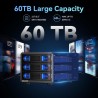 Boîtier Disque Dur, 10Gbps Boîtier HDD 3 Baies Aluminium avec Ventilateur pour 2,5/3,5 SATA HDD/SSD avec USB A/C 3.2, Support Ho