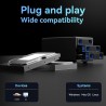 Boîtier Disque Dur, 10Gbps Boîtier HDD 3 Baies Aluminium avec Ventilateur pour 2,5/3,5 SATA HDD/SSD avec USB A/C 3.2, Support Ho