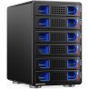 Boîtier de disque dur à 6 baies avec ventilateur pour disque dur SATA HDD/SSD 2,5/3,5" avec USB A/C 3.2 Gen 2, prend en charge l