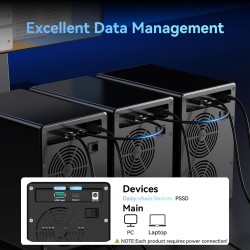 Boîtier de disque dur à 6 baies avec ventilateur pour disque dur SATA HDD/SSD 2,5/3,5" avec USB A/C 3.2 Gen 2, prend en charge l