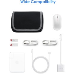 LENTION Étui de Rangement/Sac de Transport pour Accessoires électroniques (Adaptateur,Chargeur,Souris sans Fil,Téléphone Portabl
