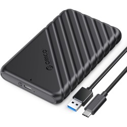 Boitier Disque Dur 2.5, ORICO 6Gbps USB C 3.1 Gen 1 Boitier Externe Disque pour SATA HDD et SSD de 2,5'' et 7/9.5 mm, accélérati