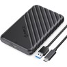 Boitier Disque Dur 2.5, ORICO 6Gbps USB C 3.1 Gen 1 Boitier Externe Disque pour SATA HDD et SSD de 2,5'' et 7/9.5 mm, accélérati