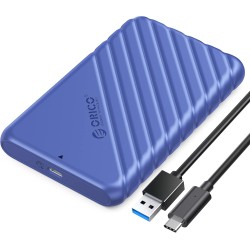 Boitier Disque Dur 2.5, ORICO 6Gbps USB C 3.1 Gen 2 Boitier Externe Disque pour SATA HDD et SSD de 2,5'' et 7/9.5 mm, accélérati