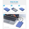 Boitier Disque Dur 2.5, ORICO 6Gbps USB C 3.1 Gen 2 Boitier Externe Disque pour SATA HDD et SSD de 2,5'' et 7/9.5 mm, accélérati