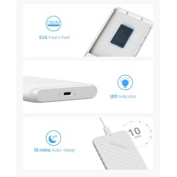 Boitier Disque Dur 2.5, ORICO 6Gbps USB C 3.1 Gen 2 Boitier Externe Disque pour SATA HDD et SSD de 2,5'' et 7/9.5 mm, accélérati