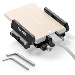 Neewer Support de Montage SSD en Aluminium avec Cold Shoe Serre Câble, 1,6"-2,6"/40-65 mm Compatible avec Samsung T5 T7 SSD SanD