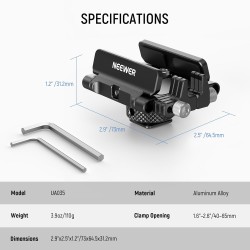 Neewer Support de Montage SSD en Aluminium avec Cold Shoe Serre Câble, 1,6"-2,6"/40-65 mm Compatible avec Samsung T5 T7 SSD SanD