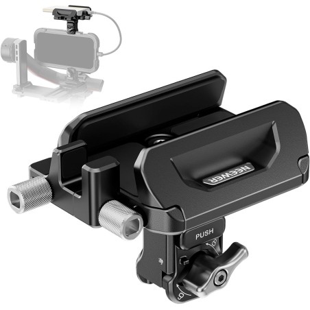 NEEWER Support SSD 40-65 mm à dégagement Rapide avec Pince de câble Compatible avec Cage de téléphone SmallRig pour 16 Pro Max 1