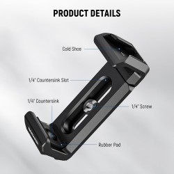 NEEWER T5 T7 T9 Support Montage pour SSD pour iPhone 15 Pro Max Cage de téléphone PA023 PA024, Pince SSD 2,2"-3"/55-75mm Compati
